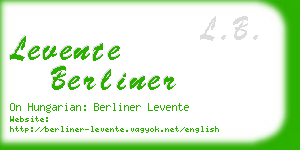 levente berliner business card